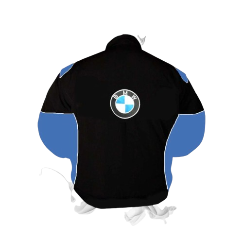 BMW RBS HP Racing Jacket Black and Royal Blue Motorsport Style