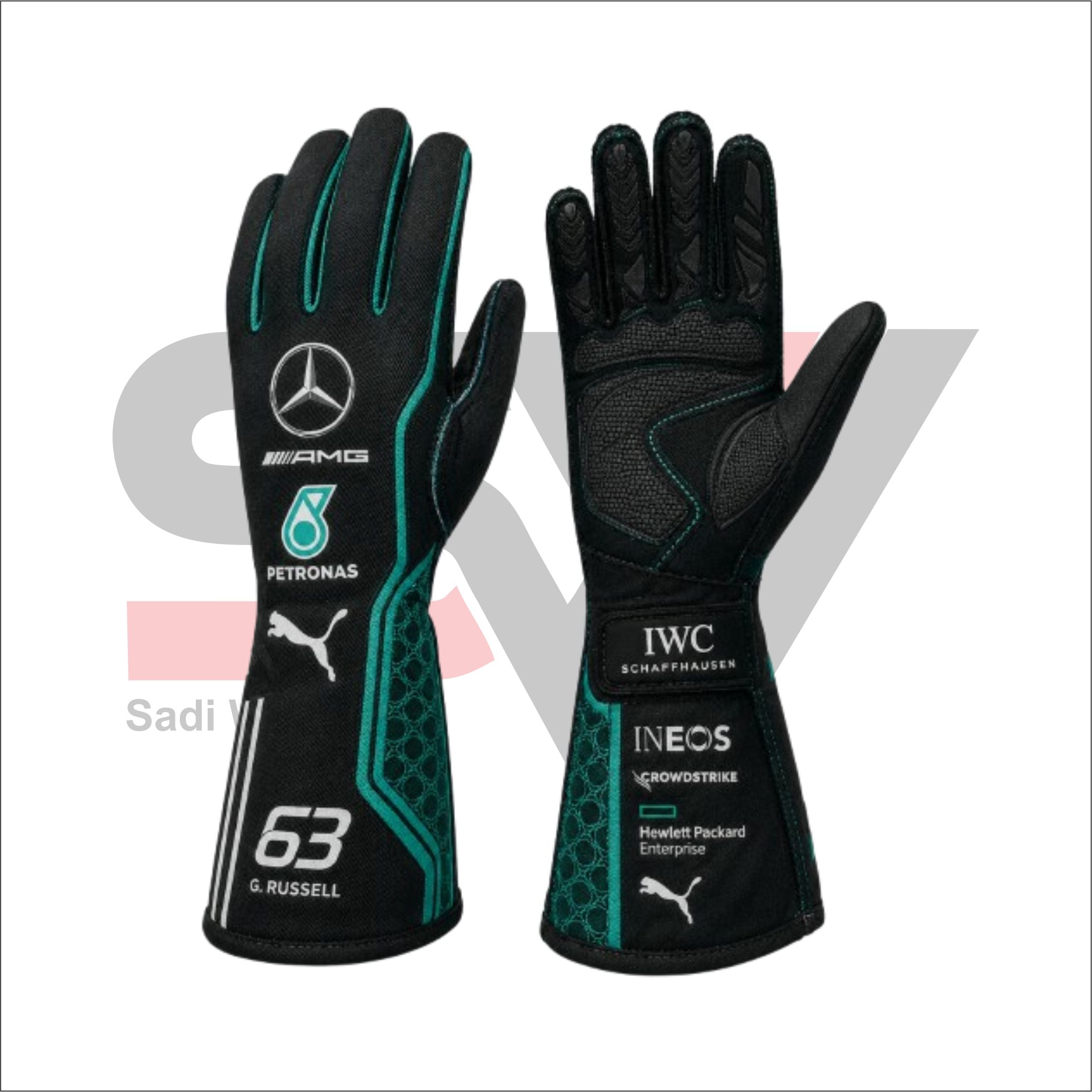 Mercedes AMG Petronas Inspired F1 Racing Gloves 2026 – Sadi Wears