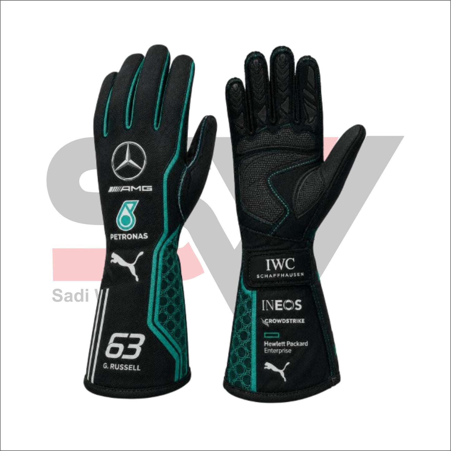 Mercedes AMG Petronas Inspired F1 Racing Gloves 2026