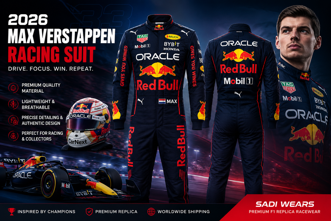 2026 Max Verstappen Racing Suit Premium Formula 1 Replica by Sadi Wears