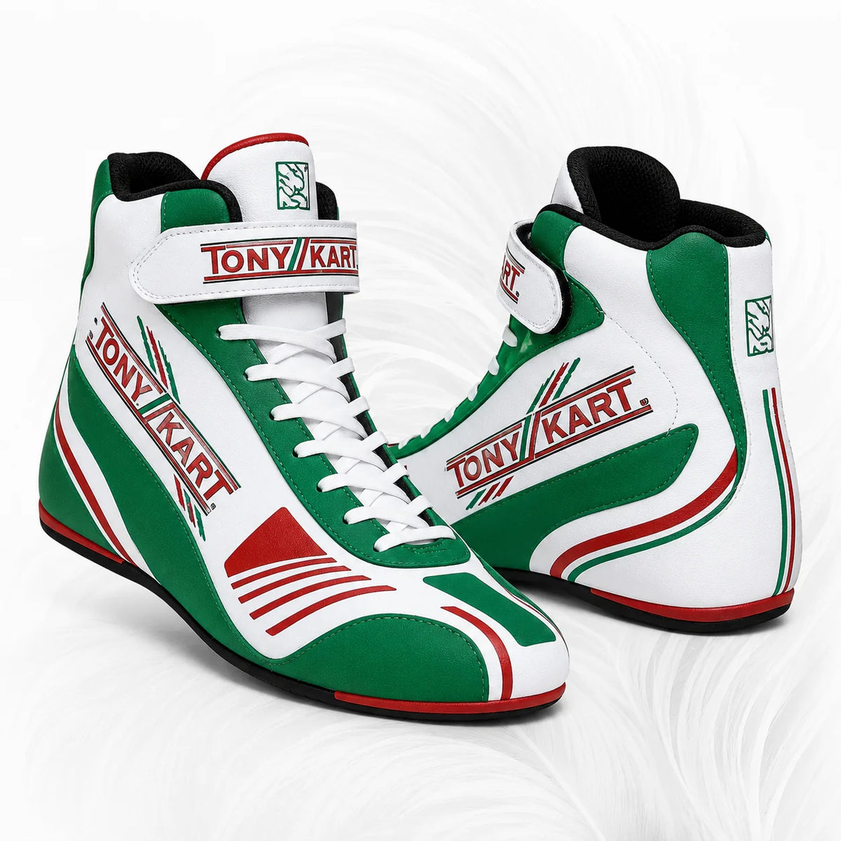 Tony Kart White & Green Racing Shoes