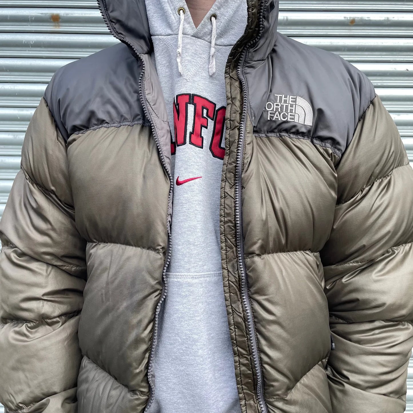 The North Face Khaki Green Puffer Jacket