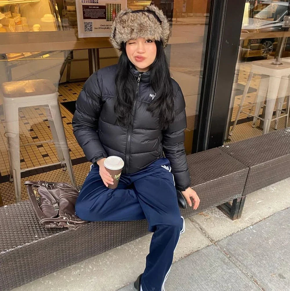 The North Face Matte Black Puffer Jacket