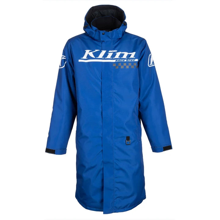 KLIM Race Spec blue long hooded jacket front view