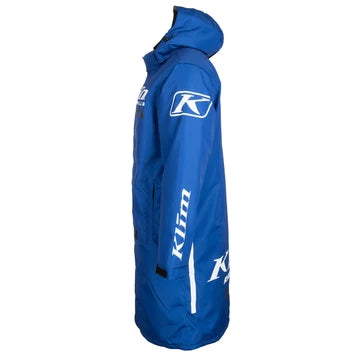 KLIM Race Spec blue long hooded jacket side view