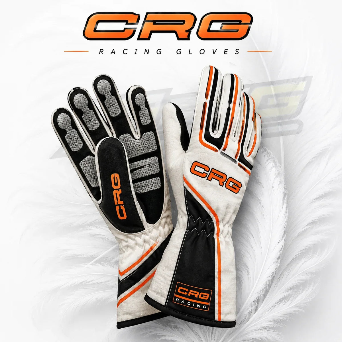 CRG Racing Gloves White Black Orange