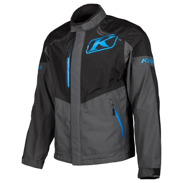 Traverse GTX Jacket black and Kinetik Blue front view