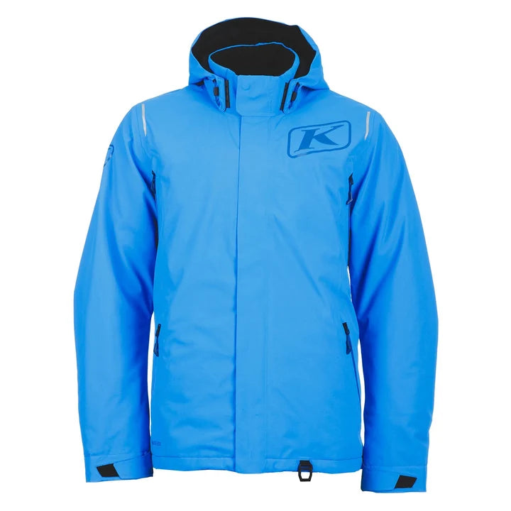 1. Electric blue jacket with black detailing front view