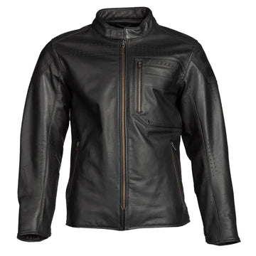 Sixxer Leather Jacket Gunmetal Black back view