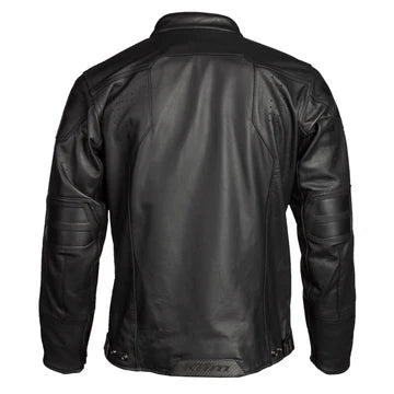 Sixxer Leather Jacket Gunmetal Black back view