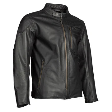 Sixxer Leather Jacket Gunmetal Black front view