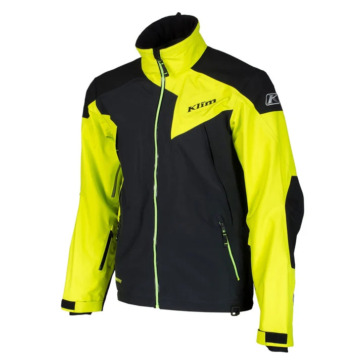 1. Hi-vis green technical riding jacket front view