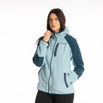 Women's Darby Canyon fleece jacket blue front angle view