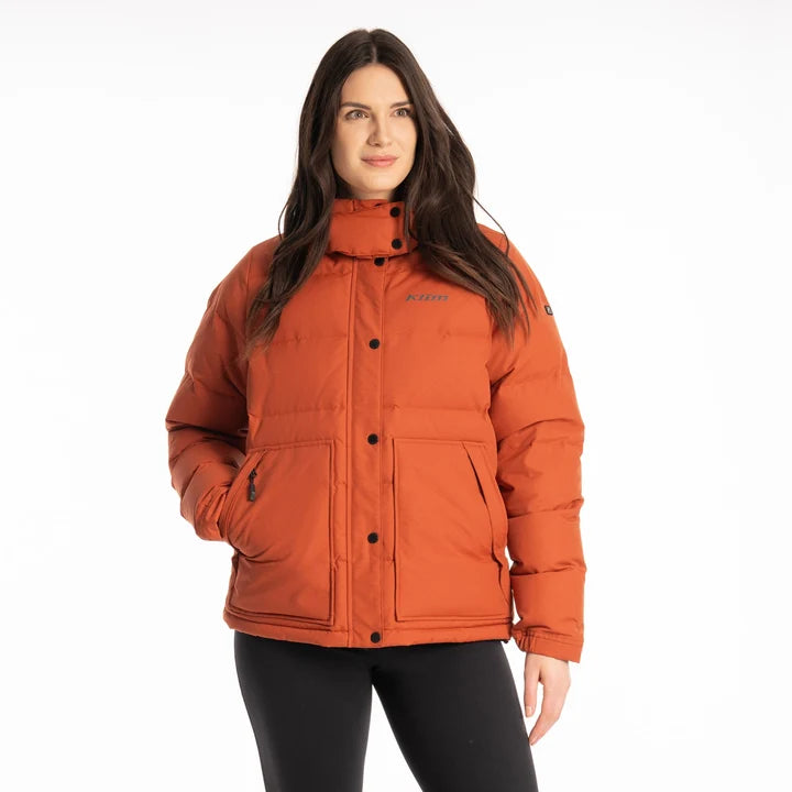 Women's Picante orange insulated jacket front view