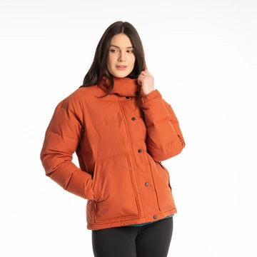 Women's Picante orange insulated jacket front view