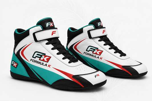 FK Formula K White Kart Racing Shoes