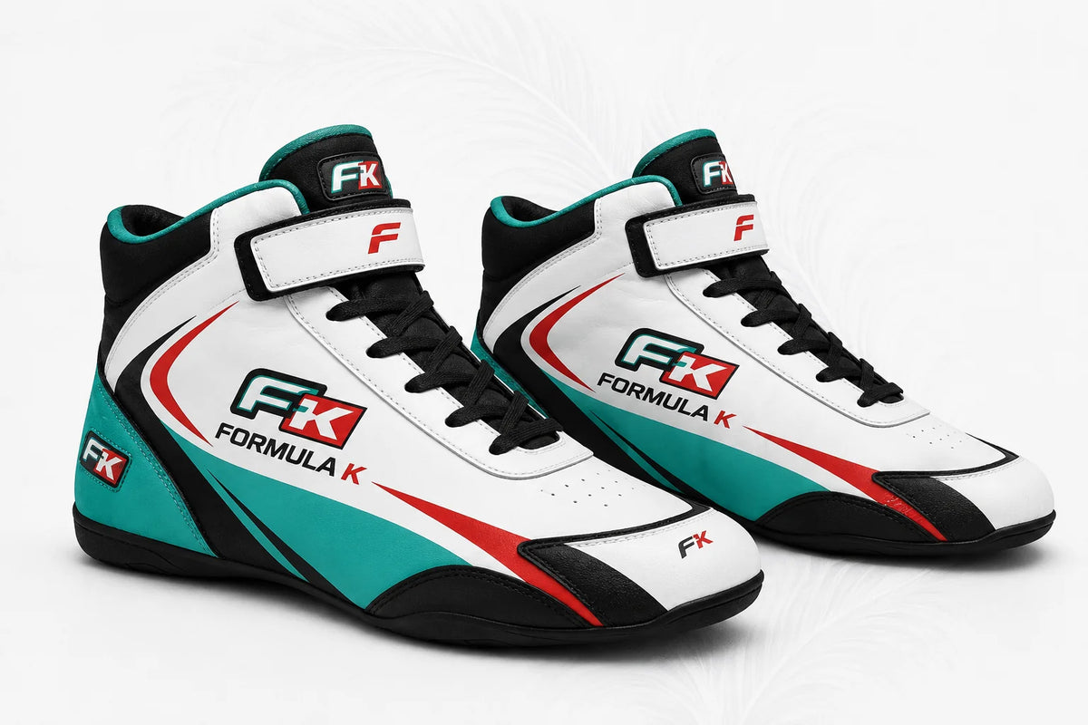 FK Formula K White Kart Racing Shoes