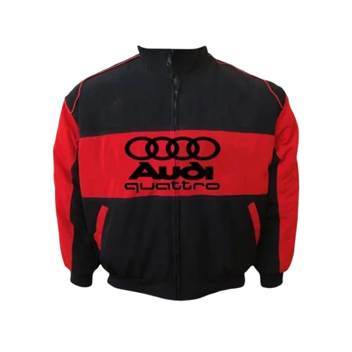 Audi Racing Jacket Black and Red Motorsport Style