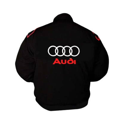 Audi Sport Racing Jacket Black and Royal Blue Motorsport Style Edition