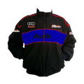 Audi Sport Racing Jacket Black and Royal Blue Motorsport Style Edition