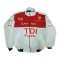 Audi TDI Power Racing Jacket White and Red Motorsport Style
