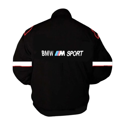 BMW M Sport Racing Jacket Black and White Motorsport Style