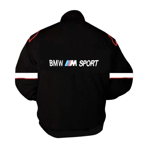 BMW M Sport Racing Jacket Black and White Motorsport Style