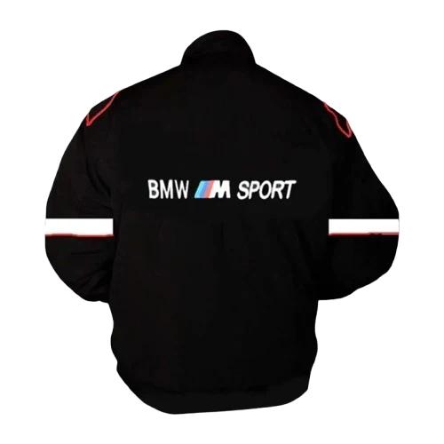 BMW M Sport Racing Jacket Black and White Motorsport Style