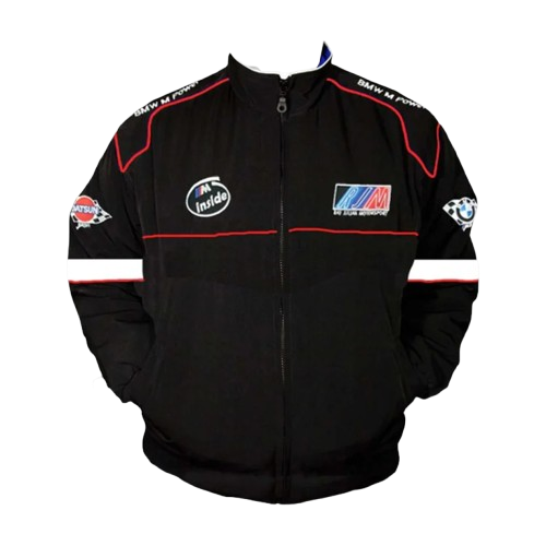 BMW M Sport Racing Jacket Black and White Motorsport Style