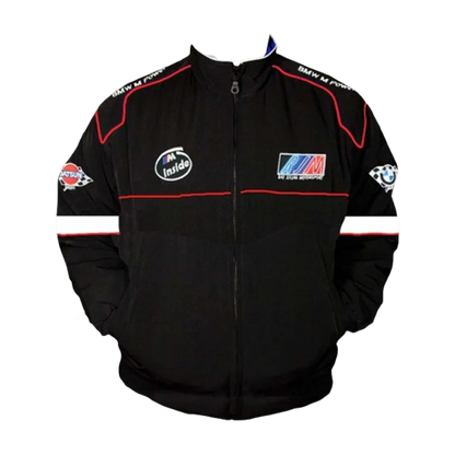 BMW M Sport Racing Jacket Black and White Motorsport Style