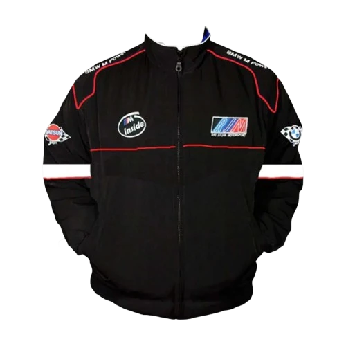 BMW M Sport Racing Jacket Black and White Motorsport Style