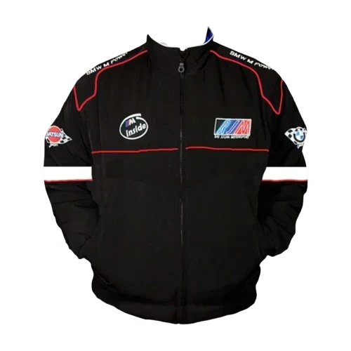 BMW M Sport Racing Jacket Black and White Motorsport Style
