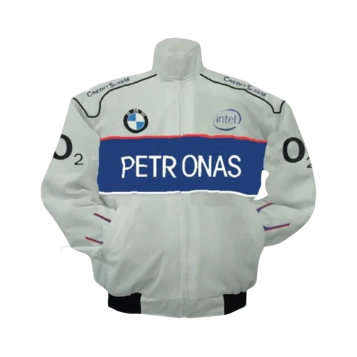 BMW Petronas Racing Jacket White and Royal Blue Motorsport Style