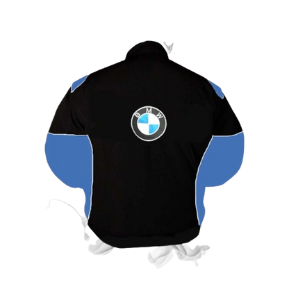 BMW RBS HP Racing Jacket Black and Royal Blue Motorsport Style
