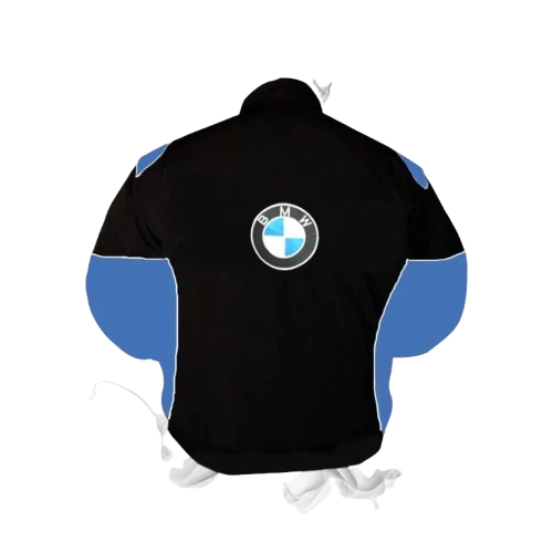 BMW RBS HP Racing Jacket Black and Royal Blue Motorsport Style