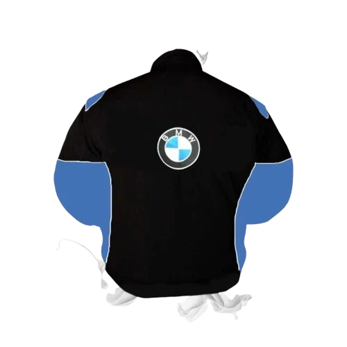 BMW RBS HP Racing Jacket Black and Royal Blue Motorsport Style
