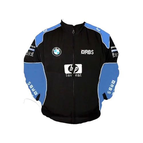 BMW RBS F1 Racing Jacket Black and Blue Motorsport Style