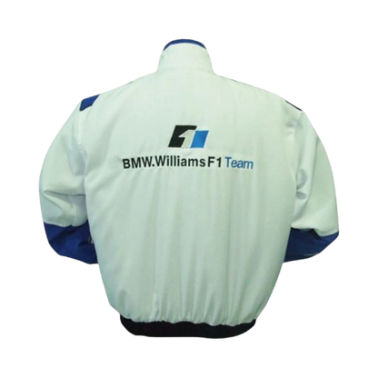 BMW RBS F1 Racing Jacket White and Royal Blue Motorsport Style