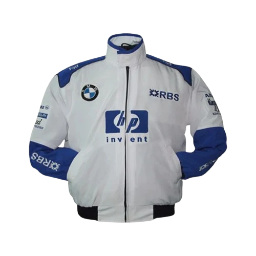 BMW RBS F1 Racing Jacket White and Royal Blue Motorsport Style