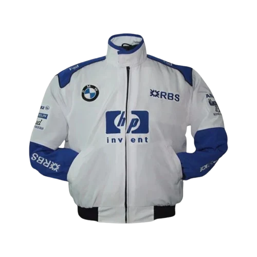 BMW RBS F1 Racing Jacket White and Royal Blue Motorsport Style