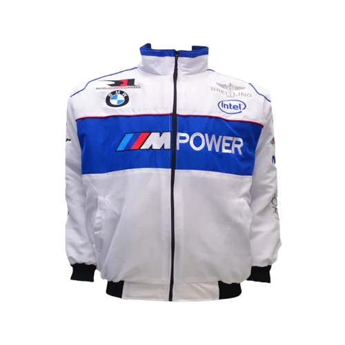 BMW Racing Jacket White Blue Motorsport Style Edition