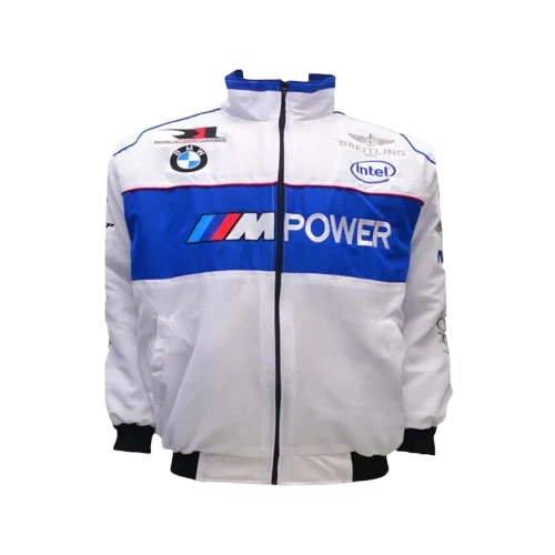 BMW Racing Jacket White Blue Motorsport Style Edition