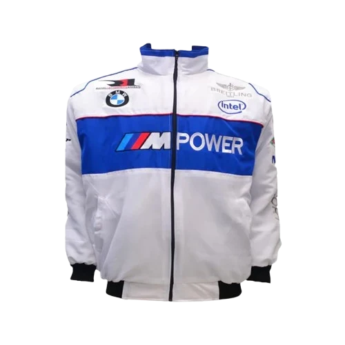 BMW Racing Jacket White Blue Motorsport Style Edition