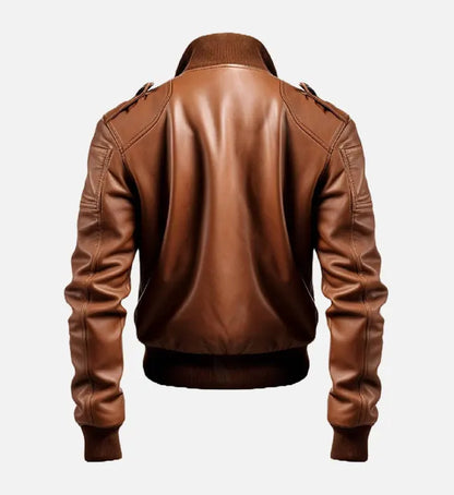 Men's Bomber Brown Leather Jacket