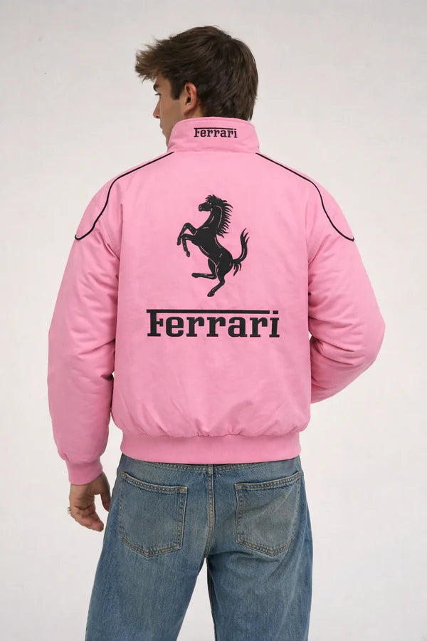 Ferrari F1 Vintage Racing Jacket - Pink Cotton Edition