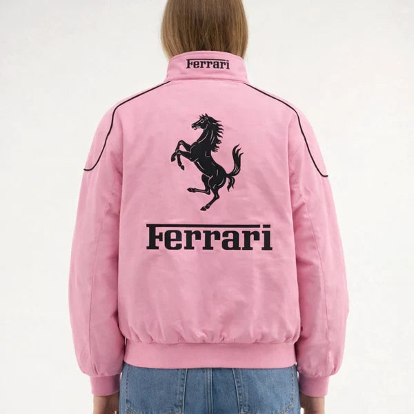 Ferrari F1 Vintage Racing Jacket - Pink Cotton Edition