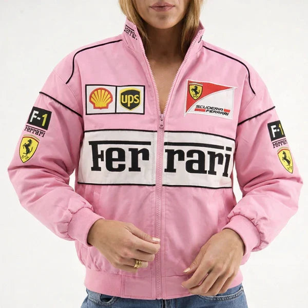 Ferrari F1 Vintage Racing Jacket - Pink Cotton Edition