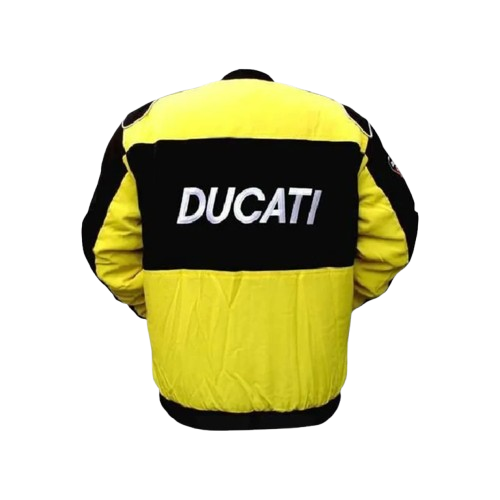 Ducati Motorcycle Jacket Black Yellow Streetwear Style