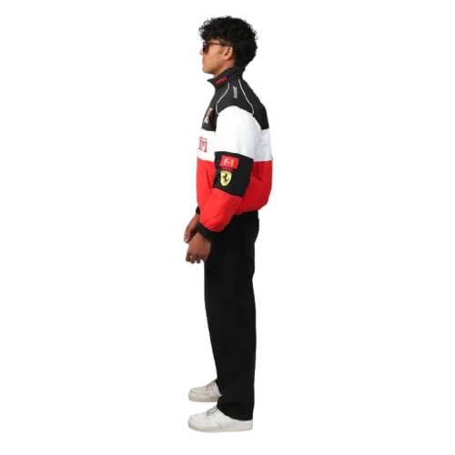 Ferrari F1 Vintage Racing Jacket - Black White Red