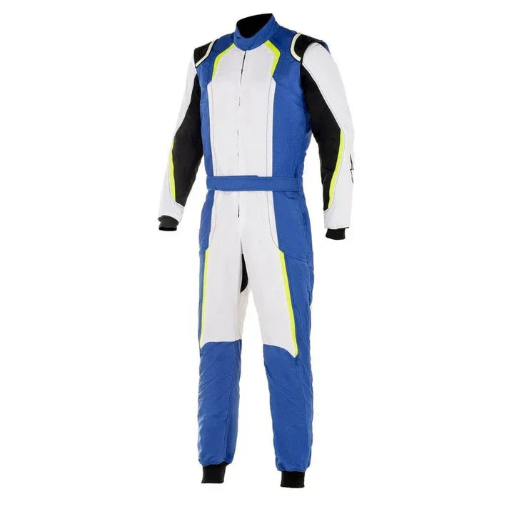 Karting Racing Driver Suit - White / Royal Blue